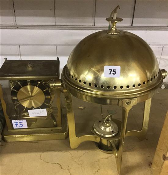 Brass clock & brass lamp